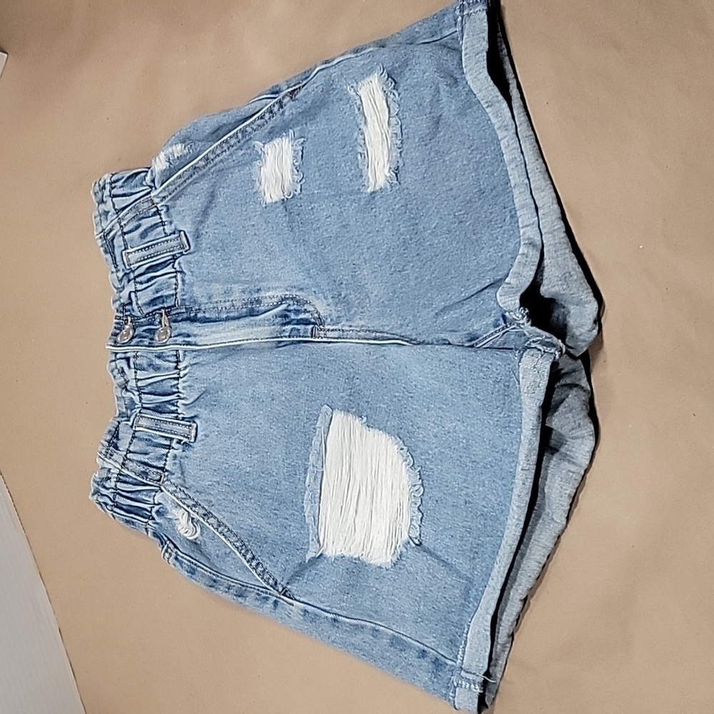 Forever 21, Size S, High Waist, Paperbag Denim Shorts.  Distressed, EUC.